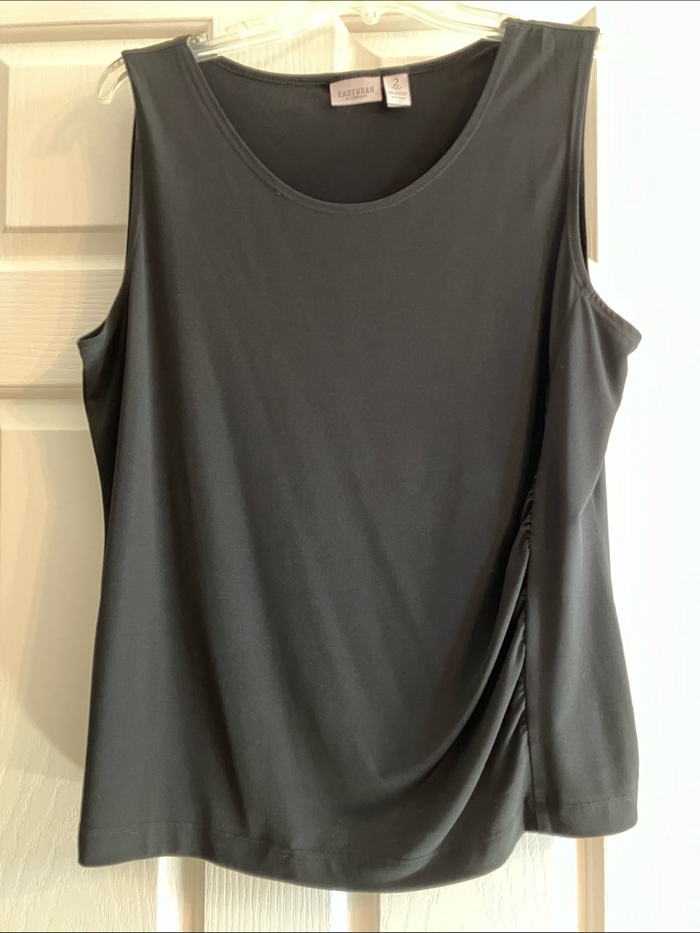 Chico's Black Sleeveless Side-Ruche Tank